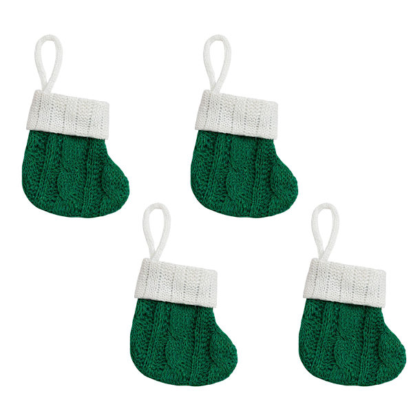 4 st Jul Mini Julstrumpor Klassiska Julstrumpor Små Julstrumpor för Öppen Spis Julhängande Dekorationer Julstrumpor för Julbordsfavörer Style 3