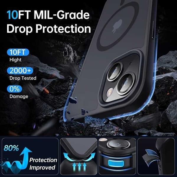 iPhone 13 Støtsikkert Deksel MagSafe-Kompatibelt V2 Svart