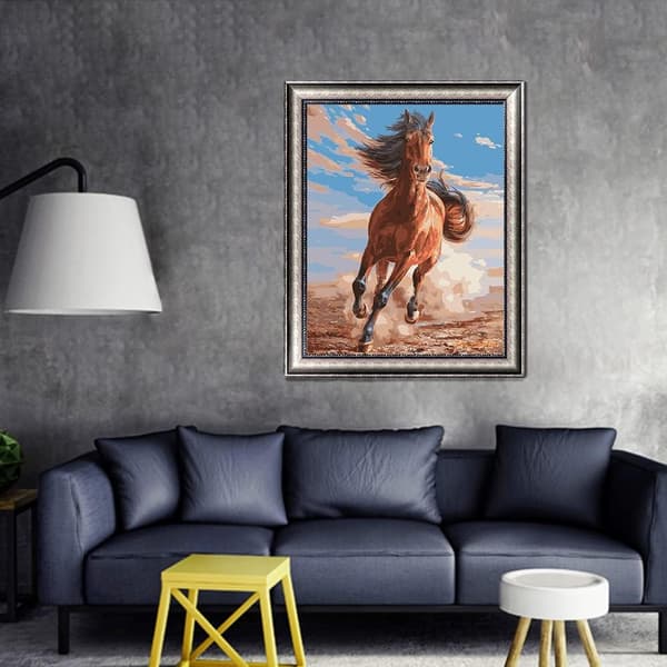 5D Diamantmaleri Sæt 30x40cm DIY Farverig Hest Diamant Kunst Sæt