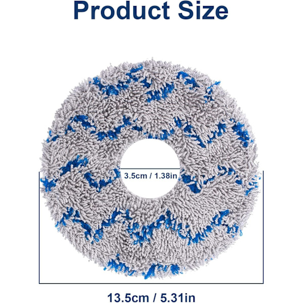13,5 cm ydre diameter, 3,5 cm indre diameter, 6 stk. blå erstatning