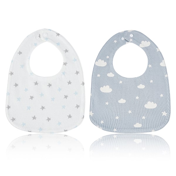2 st Babyhaklappar Dregelhaklappar för Unisex Pojkar Flickor, Mjuka Bomullshaklappar för Tandsprickning och Dregel Style 4