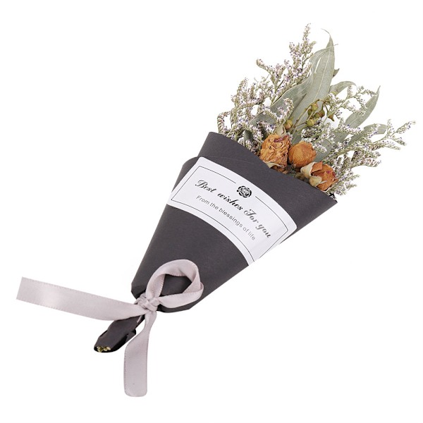 1 st torkad blombukett konstgjord ros prydnad för hemmet