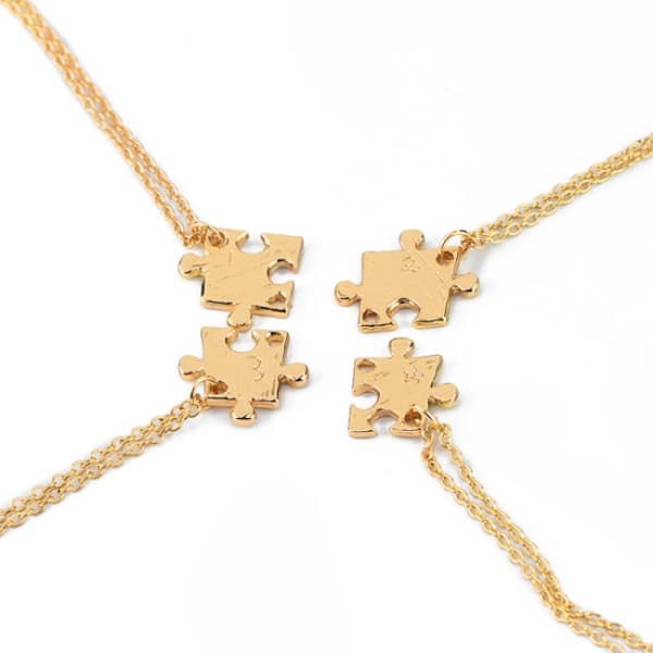 4-pack Guld Pusselhalsband för Bästa Vänner