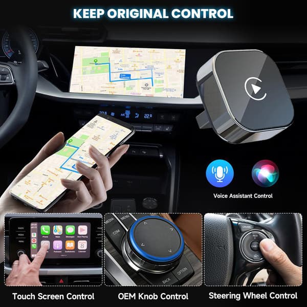 CarPlay/Android Auto trådløs adapter: Kablet-til-trådløs bilforbindelsesboks