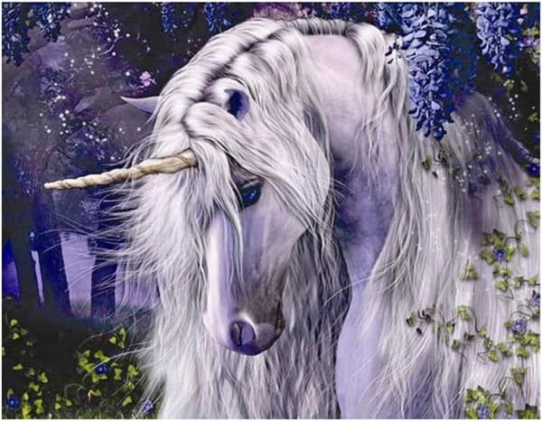 Unicorn 5D diamantmålningskit, djurmålningskonst för hemvägg