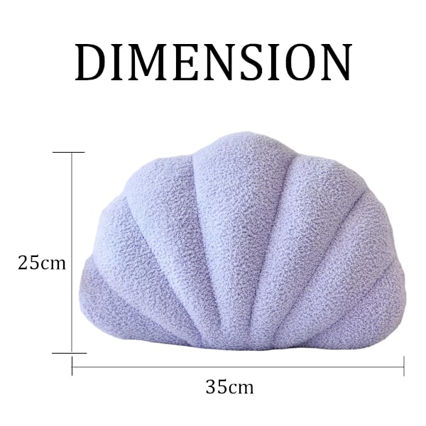 Snäckformade Prydnadskuddar, Mjuka Havsrumsinredning 3D Insats Strandkudde Snäckformade Plyschkuddar för Soffa Grayish purple