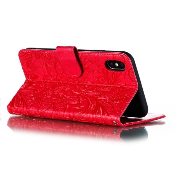 Preget blondeblomst flip-deksel til Samsung S22 red