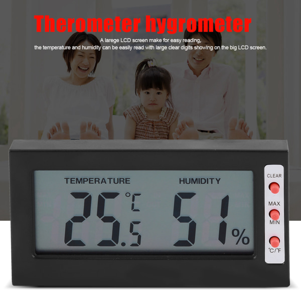 Digital termometer hygrometer temperatur fuktighetsmätare stor