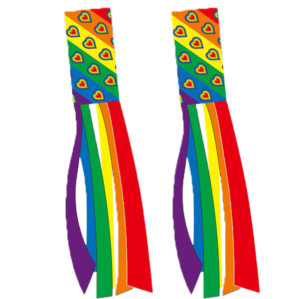 2-pack färgglada regnbågshängande dekorativa patriotiska strumpor