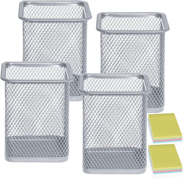 1 stk (Grøn) Skrivebords Penneholder - Mesh Skrivebordsarrangør - Blyantholder
