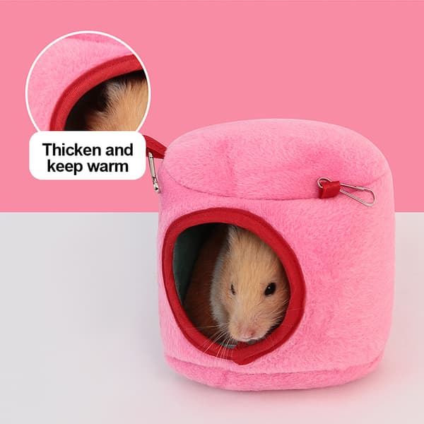 2 st Mini Hamster Säng Gömställen och Hus, Bomull Mini Djur Husdjursbo Grotta pink M