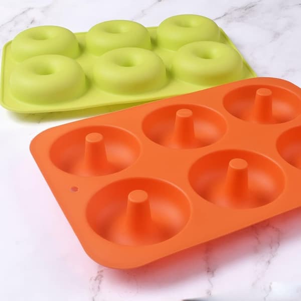 4 pakker 6-huls non-stick silikone doughnutforme til doughnuts, bagels