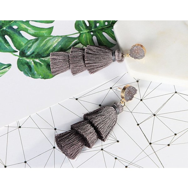 Colorful Layered Tassel Earrings Bohemian Tiered Tassel Stud