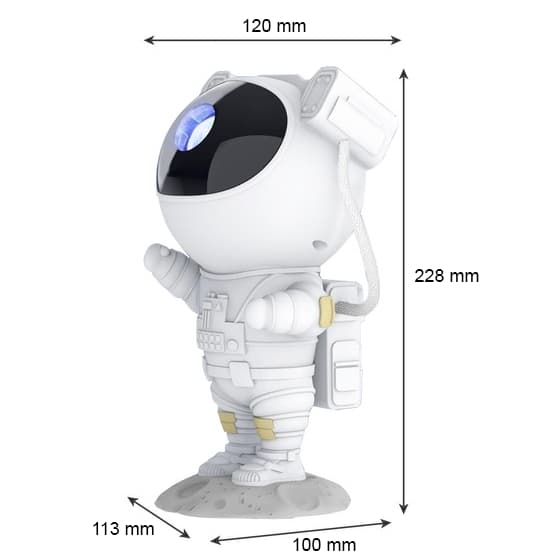Natlampe - Stjerneprojektor med LED-lampe - Astronaut