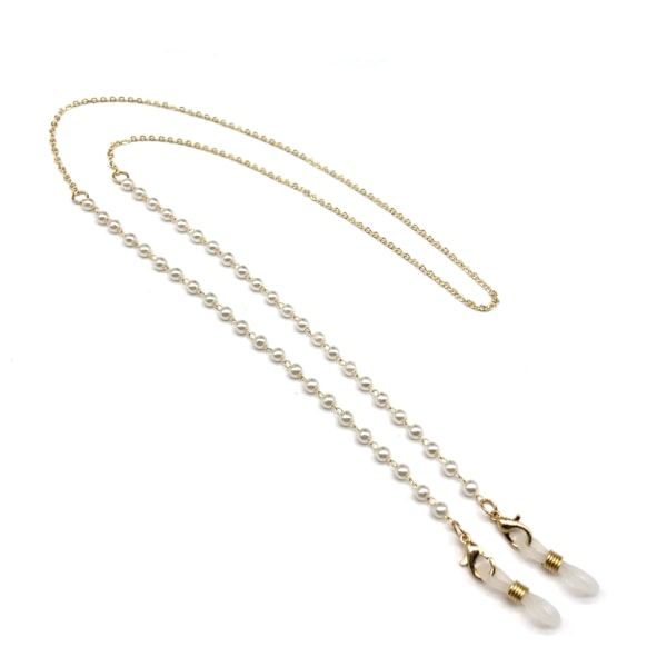 Kedja för KkvoGmle glasögon, imitation pärlor, guld, 70cm
