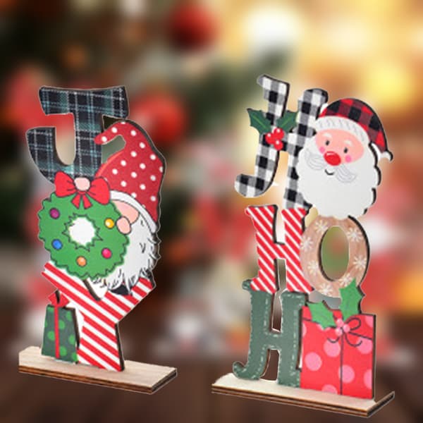 Julebordsdekoration, Bordsskilt i træ, Julebordsindretning til fest, Julepynt style 2