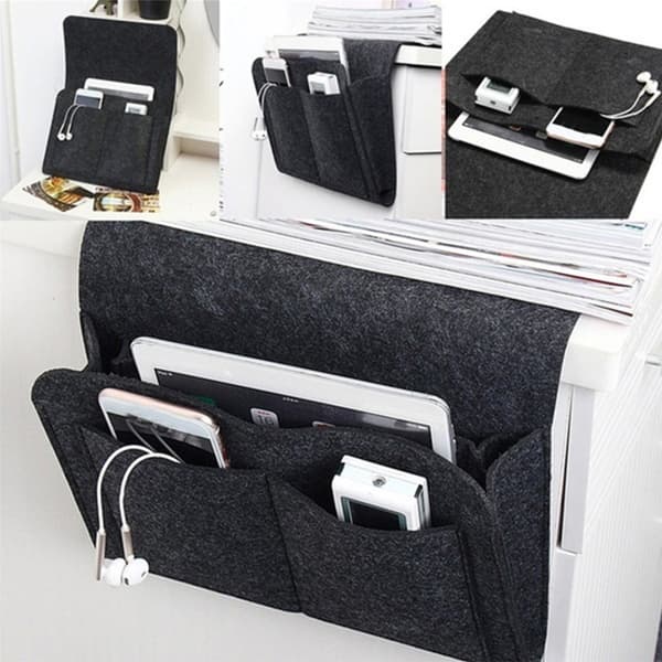 Caddy Organizer, Filt Sengekant Caddy Sengekant Lomme Oppbevaringspose wi