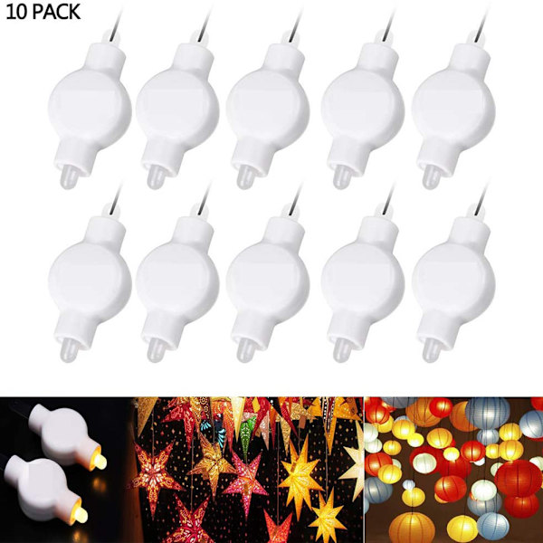 10 st Mini Hängande Lykta Ljus LED Ljus för Papperslyktor