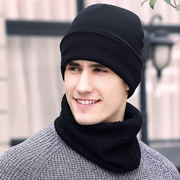 1 set/ 3 st Vintermössa Halsduk Handskar Set för Män och Kvinnor, Mössa Handskar Halsvärmare Set med Varm Stickad Fleece Foder