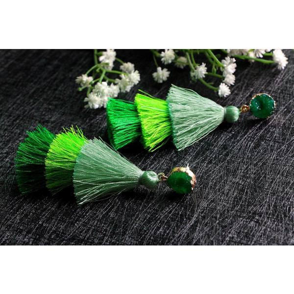 Colorful Layered Tassel Earrings Bohemian Tiered Tassel Stud
