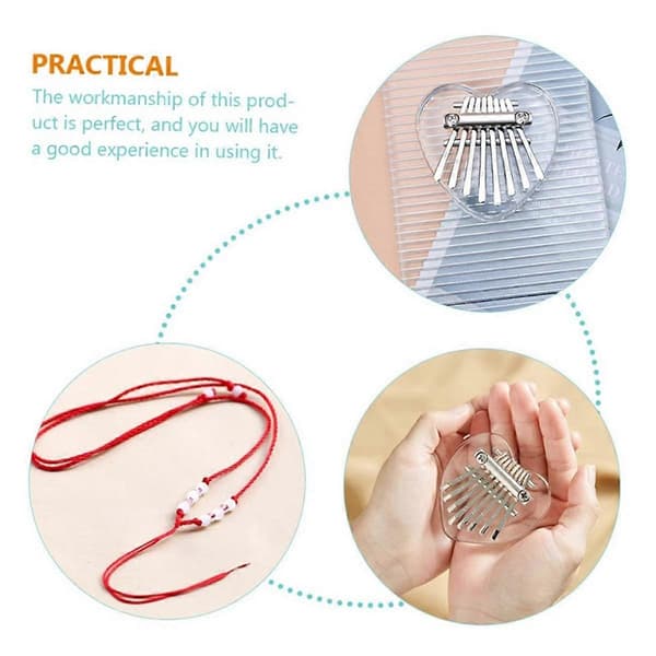 8-tangenters Mini Kalimba Regnbåge Transparent Kristall Kalimba Fingerpiano Instrument Kärlek