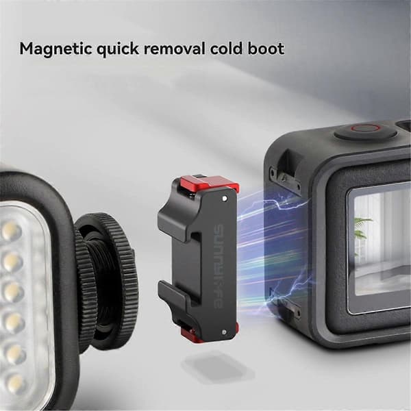 Magnetisk Quick-Release Cold Shoe Port til Action 5 Pro/4/3 Mount Quick-Release Fill Light Udvidelsestilbehør