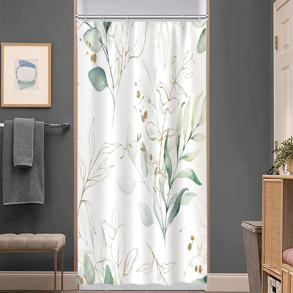120x180cm, (Eukalyptusblader Dusjforheng), Botanisk Grønt Blad