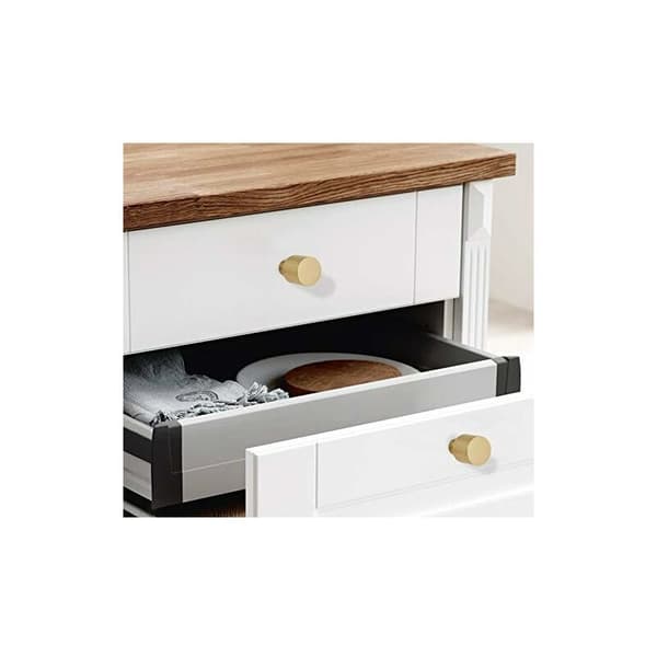 Sett med 10 moderne skapknapper i massiv messing - 20 x 30 mm,