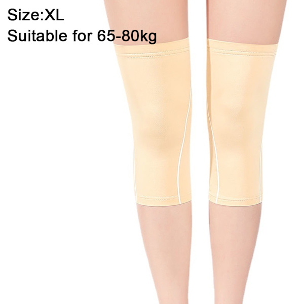 Vinter Termiska Knäskydd Elastiska Löpar Knäkompressionsärmar Benstöd Skydd Skin color XL code