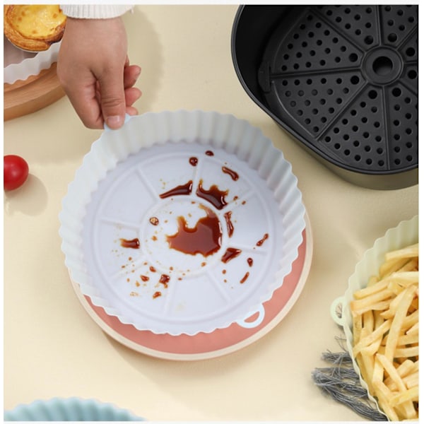 Airfryer Silikonform Luftfritösmatta Silikoninlägg  18CM Rosa
