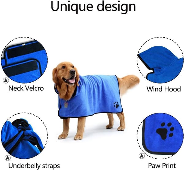 Mikrofiber Hundebadekåpe - Absorberende Liten Hundebadekåpe for Tørking