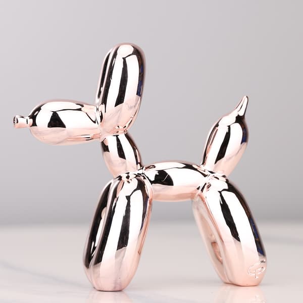 Blank Glanspläterad Ballong (Rosa, 17cm) Hundestatue Samlarstaty