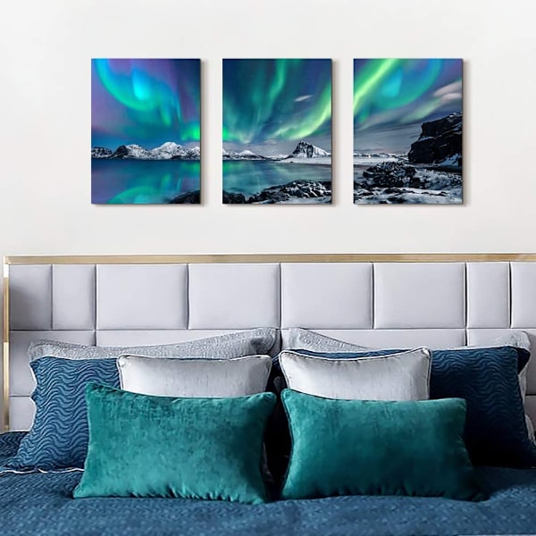 Bondehus Väggkonst Aurora Landskapsmålning på Canvas Vägg