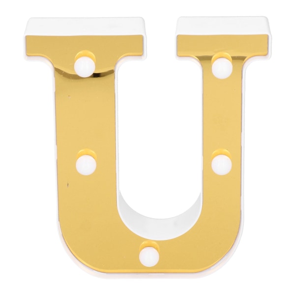 LED-lampa U-Shape guld alfabetet ljus för bröllopsförslag