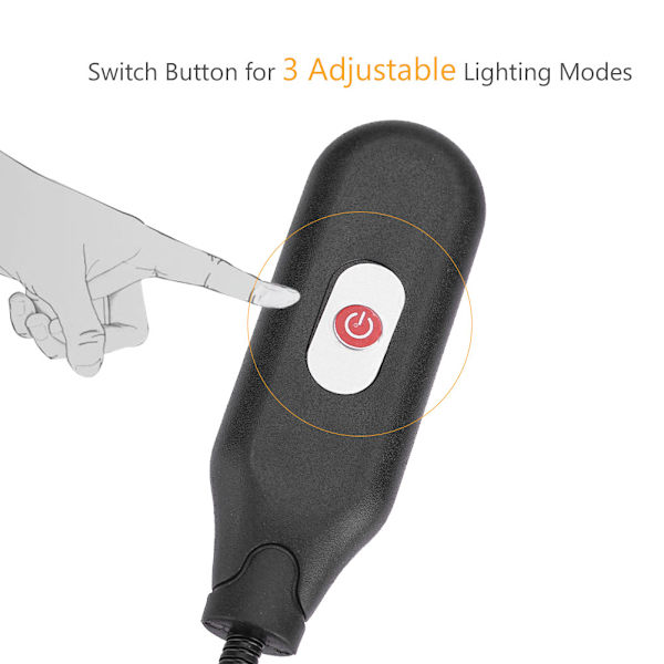 Batteridriven 5LED klämma på lampa med 3 positioner justerbar