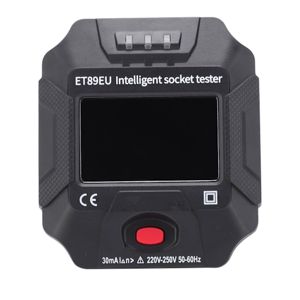 ET89EU Intelligent Uttags Testare LCD-Display Spänningsfrekvensdetektor för Hushållsapparater EU AC220V‑250V