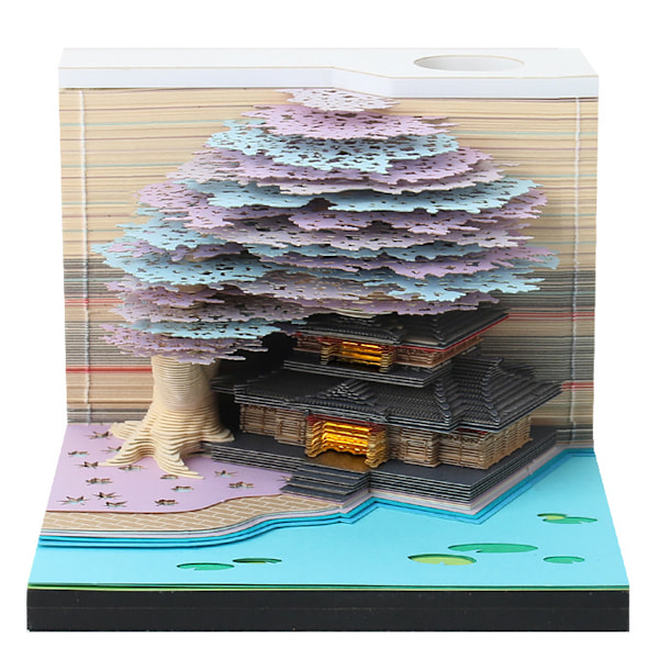3D Memo Pad Pappersskulptur Konst 3D Klisterlappar Praktiska Post-it-lappar Äktenskapsträd Kawaii Anteckningsblock Purple