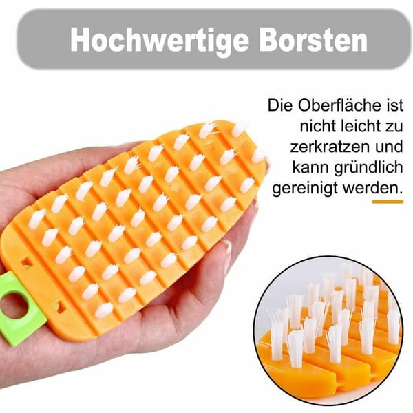 3-pack Flexibla Grönsaksborstar för Köksrengöring Orange Morot