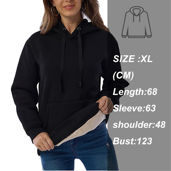 Casual Vinter Varm Fleece Sherpa Foret Pullover Hættetrøje til Kvinder