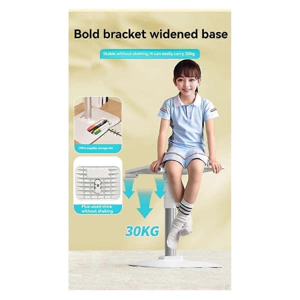 Gulvlæsebord 43-78 cm højdejusterbart tabletstativ boghylde løftbart læsebord foldbar holder