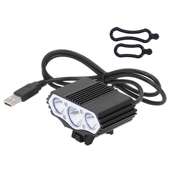 Cykelstrålkastare Super Bright 3 LED Cykelfrontljus 3000lm USB-driven strålkastare