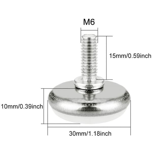 30 st Justerbara Ben Möbelnivellerare M6x15mm för Stol Bord