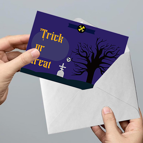 6-pack Halloweenkort, blandade, roliga Halloween-gratulationskort, med läskiga spöken, fladdermöss och pumpamotiv Style 1
