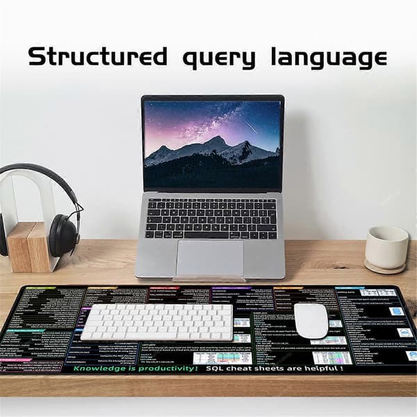 SQL Programmering Musematte Stor Jukselapp Hurtigtast Tastatur Musematte for Database Sklisikker Skrivebordsmatte