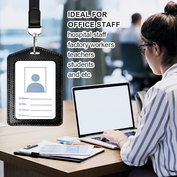 2-pack läder ID-korthållare, vertikal/transversal ID