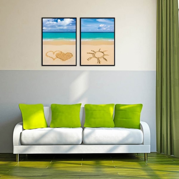 Strand och himmelmönster Canvas väggkonst Målning Tryckt bild
