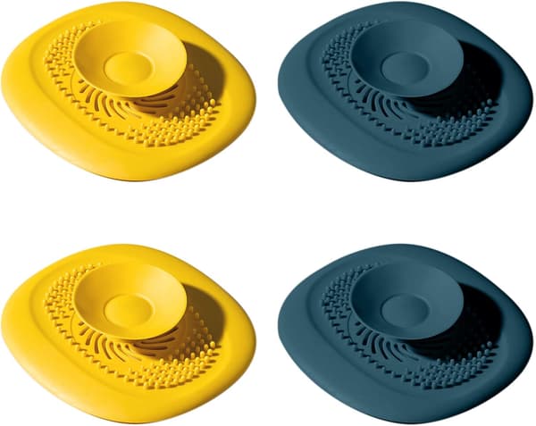 4 stk. Kjøkkenvaskplugger Universal Silikon Badekarstopper Filter