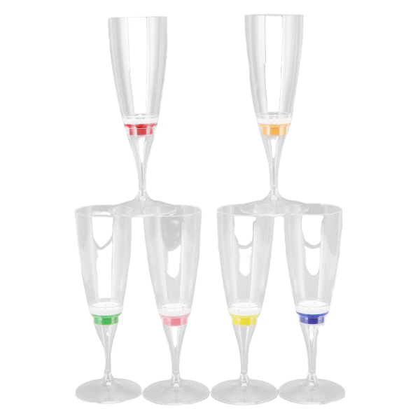 6 st LED Luminous Cocktailglas Innovativ Champagne Glas KTV PS Vinglas Set