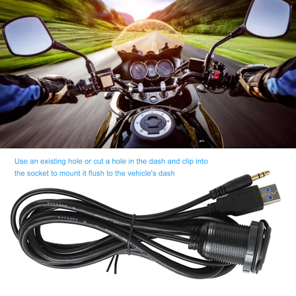 USB Dash Monteringsadapter För Fordonspanel Vattentät Funktion Snabb Överföring Med LED-indikator Och Full Profil Installationsfäste Multi Användning