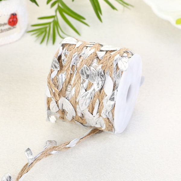 2 Roll Twine Green Leaf Jute 5MM Rope Hemp Burlap Ribbon String